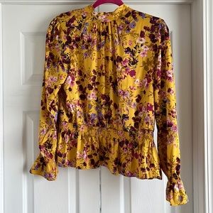 Golden Flower Floral Blouse